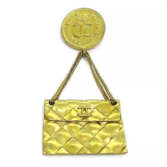 Chanel Bag Brooch Pin Gold 93A AK31487f - Picture 1 of 10